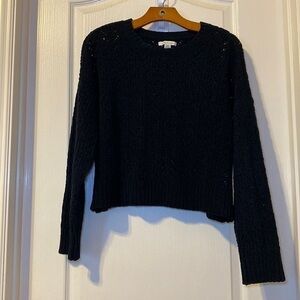American Eagle Outfitters Cropped Pointelle Crewneck Sweater Size Large NWOT